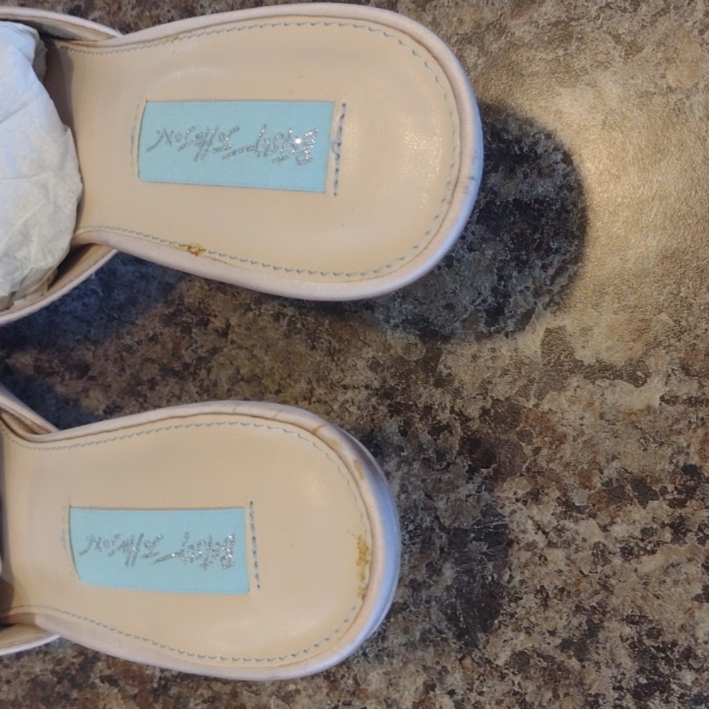Blue By Betsy Johnson Blush Coset Embellished Heeled Wedding Mules size 7.5 - Picture 3 of 16